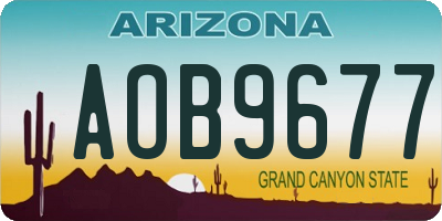 AZ license plate AOB9677