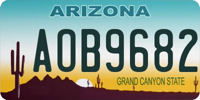 AZ license plate AOB9682