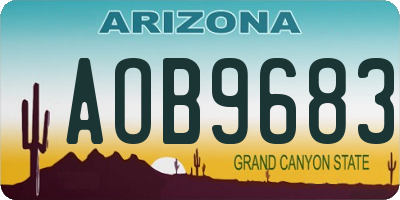 AZ license plate AOB9683