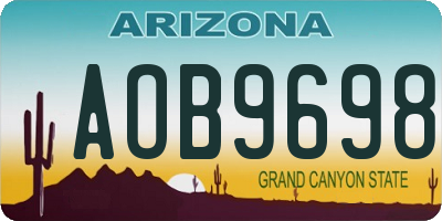 AZ license plate AOB9698