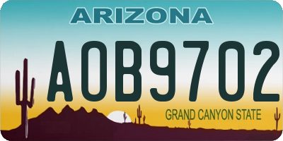 AZ license plate AOB9702