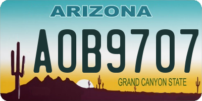 AZ license plate AOB9707