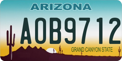 AZ license plate AOB9712