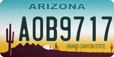 AZ license plate AOB9717