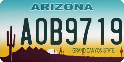 AZ license plate AOB9719