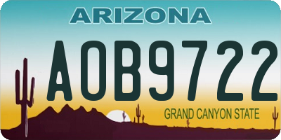 AZ license plate AOB9722