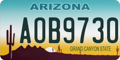 AZ license plate AOB9730