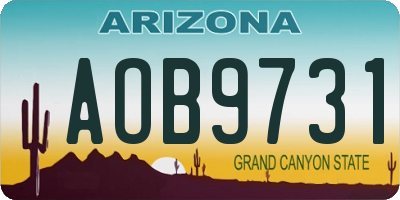 AZ license plate AOB9731