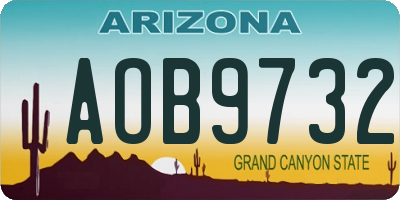 AZ license plate AOB9732