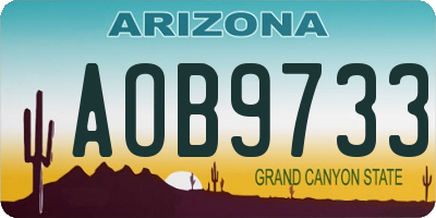 AZ license plate AOB9733