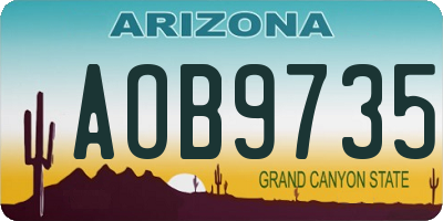 AZ license plate AOB9735