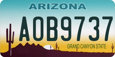 AZ license plate AOB9737