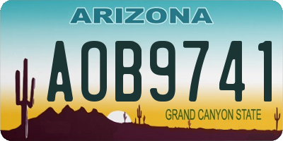 AZ license plate AOB9741