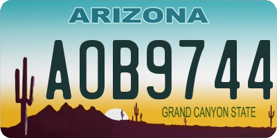 AZ license plate AOB9744