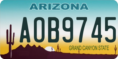 AZ license plate AOB9745