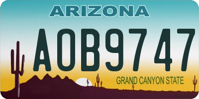 AZ license plate AOB9747