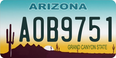 AZ license plate AOB9751