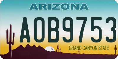 AZ license plate AOB9753
