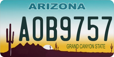 AZ license plate AOB9757