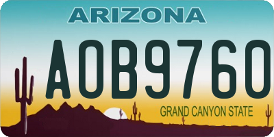 AZ license plate AOB9760