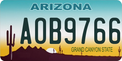 AZ license plate AOB9766
