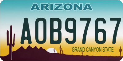 AZ license plate AOB9767