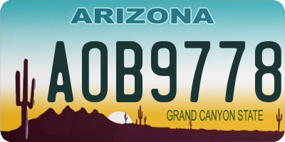 AZ license plate AOB9778