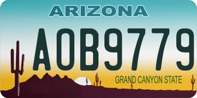 AZ license plate AOB9779