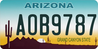 AZ license plate AOB9787