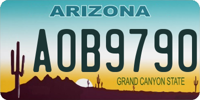 AZ license plate AOB9790