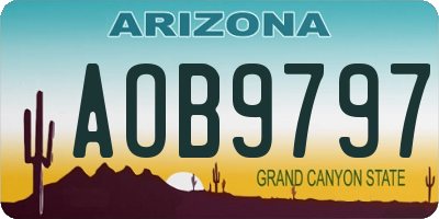 AZ license plate AOB9797