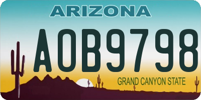 AZ license plate AOB9798
