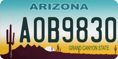 AZ license plate AOB9830