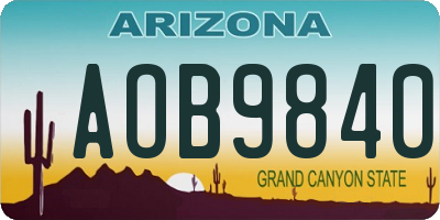 AZ license plate AOB9840