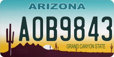 AZ license plate AOB9843