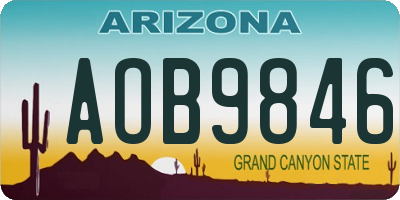 AZ license plate AOB9846