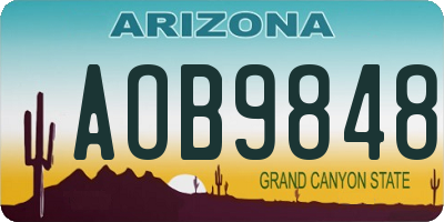 AZ license plate AOB9848