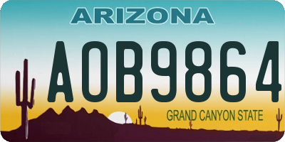 AZ license plate AOB9864