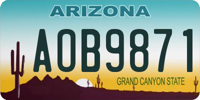 AZ license plate AOB9871