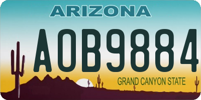 AZ license plate AOB9884