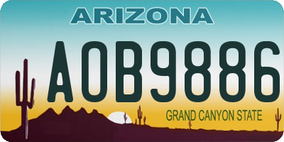 AZ license plate AOB9886