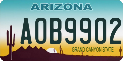 AZ license plate AOB9902
