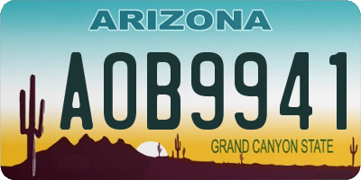 AZ license plate AOB9941