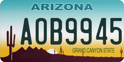 AZ license plate AOB9945