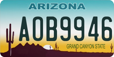 AZ license plate AOB9946
