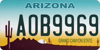 AZ license plate AOB9969