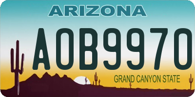 AZ license plate AOB9970