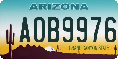AZ license plate AOB9976