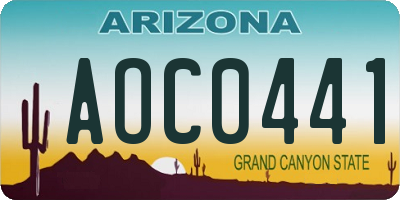 AZ license plate AOC0441