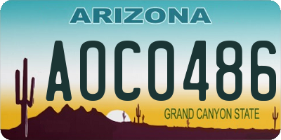 AZ license plate AOC0486